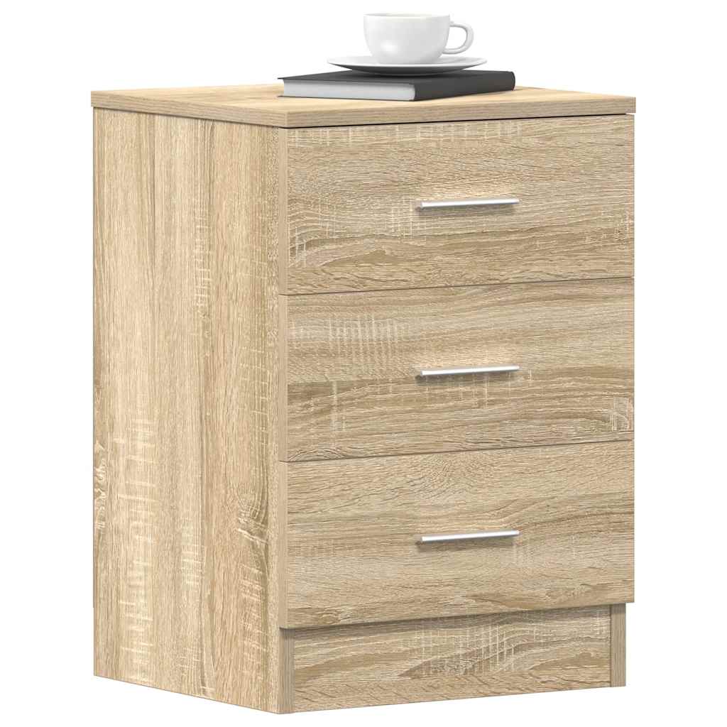 sengeborde 2 stk. 38x35x56 cm konstrueret træ sonoma-eg
