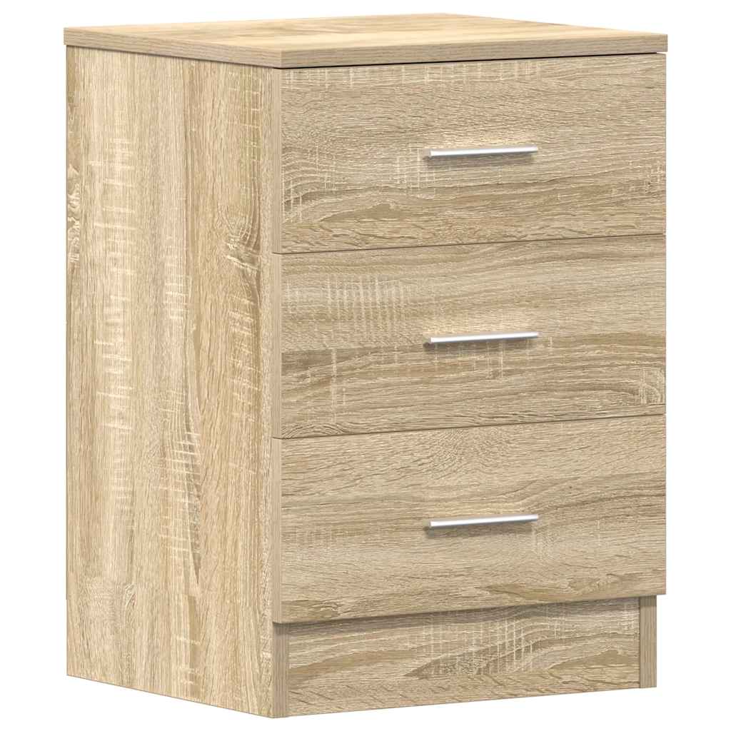 sengeborde 2 stk. 38x35x56 cm konstrueret træ sonoma-eg