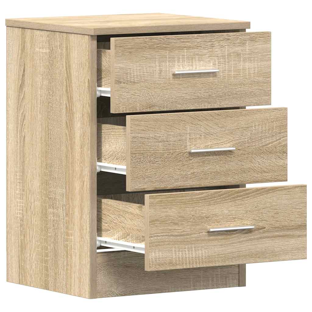 sengeborde 2 stk. 38x35x56 cm konstrueret træ sonoma-eg