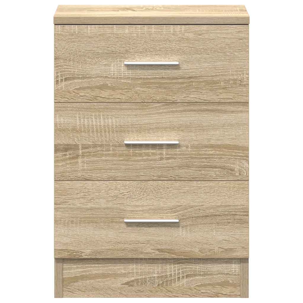 sengeborde 2 stk. 38x35x56 cm konstrueret træ sonoma-eg
