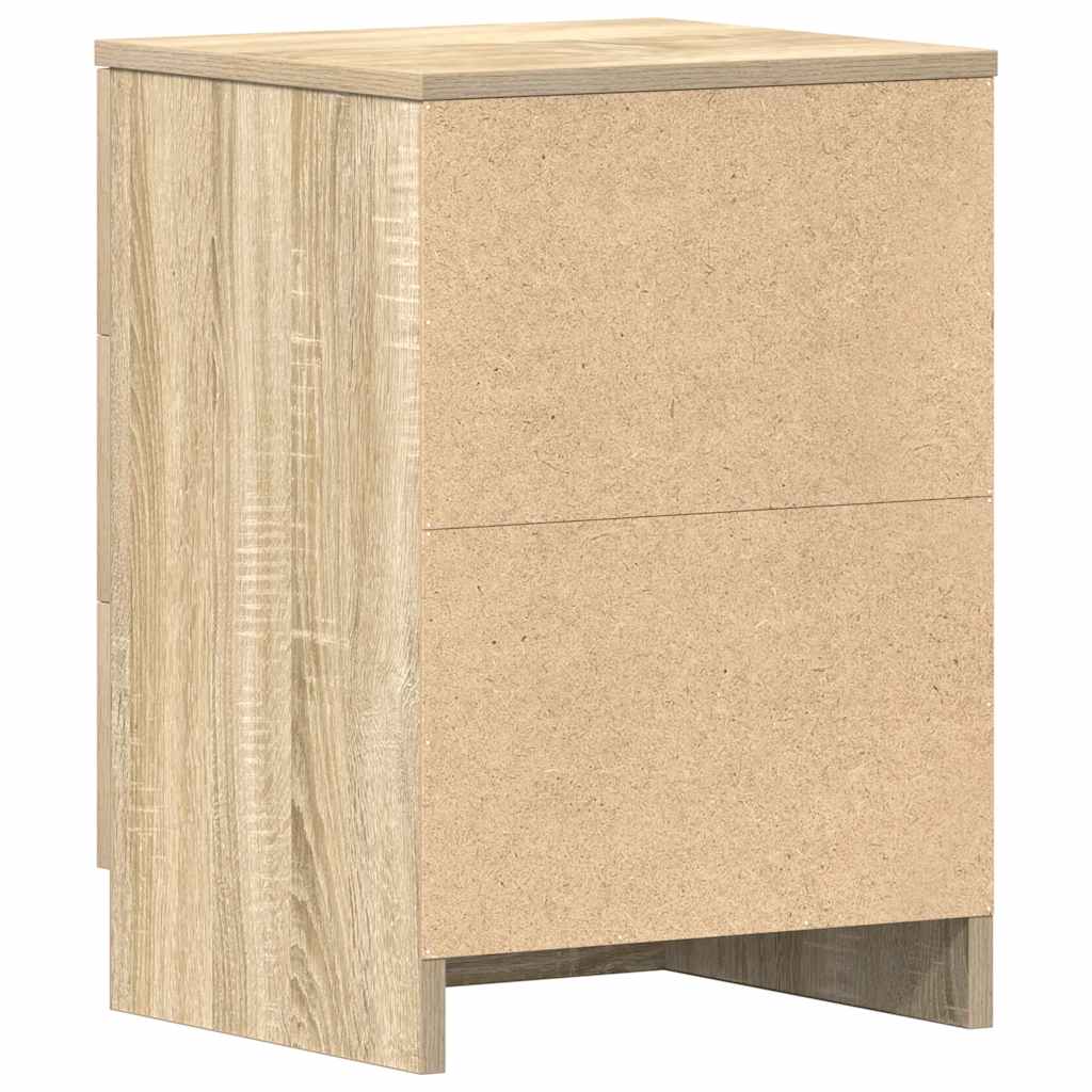 sengeborde 2 stk. 38x35x56 cm konstrueret træ sonoma-eg