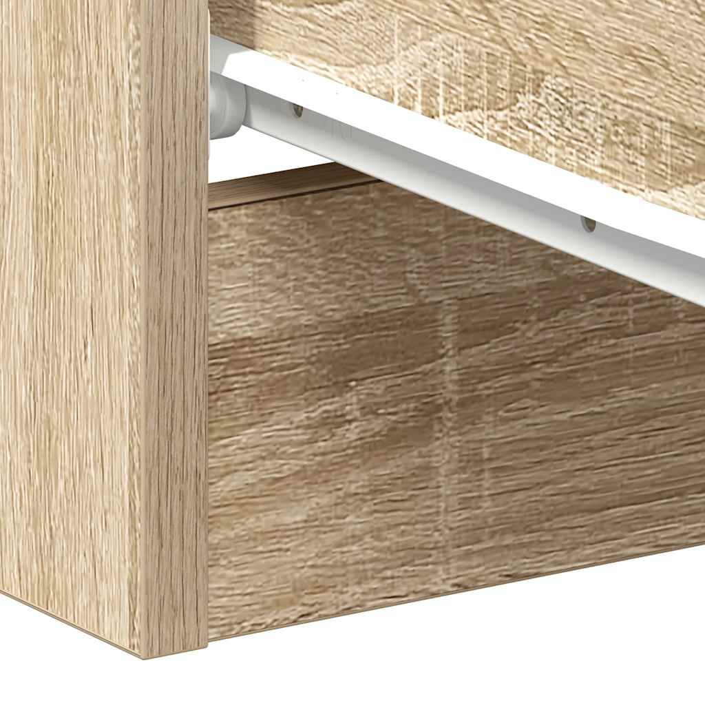 sengeborde 2 stk. 38x35x56 cm konstrueret træ sonoma-eg
