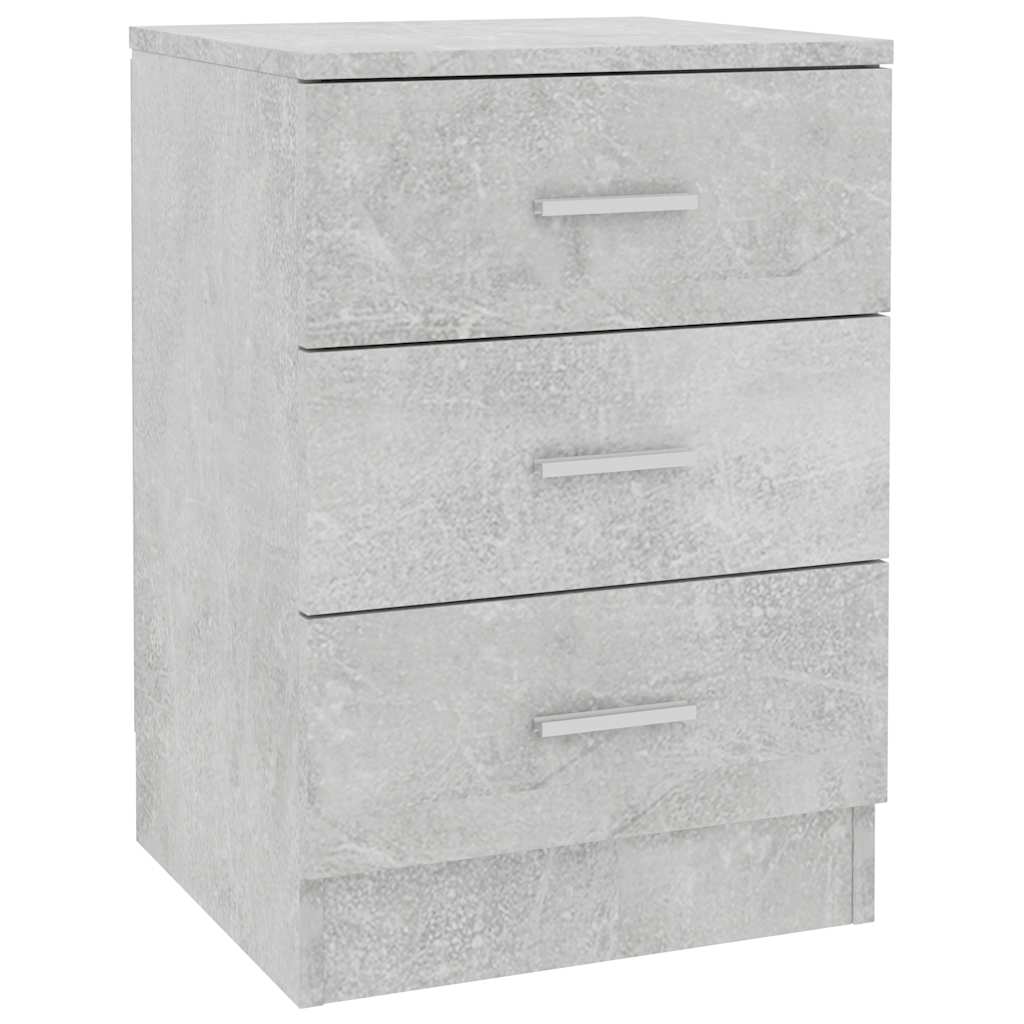sengebord 38x35x56 cm konstrueret træ betongrå