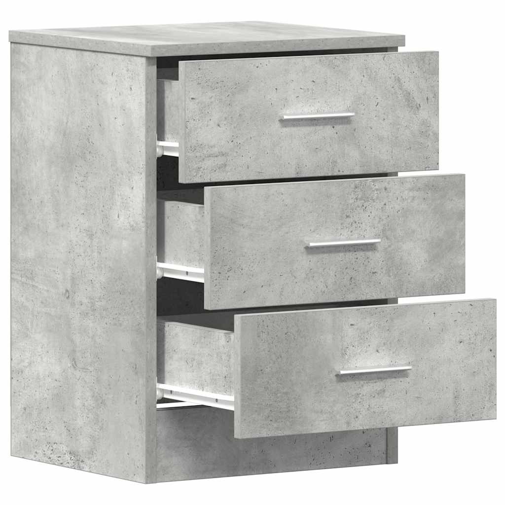 sengeborde 2 stk. 38x35x56 cm konstrueret træ betongrå