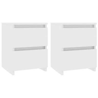 sengeborde 2 stk. 30x30x40 cm konstrueret træ hvid