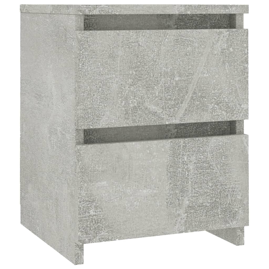 sengebord 30x30x40 cm konstrueret træ betongrå