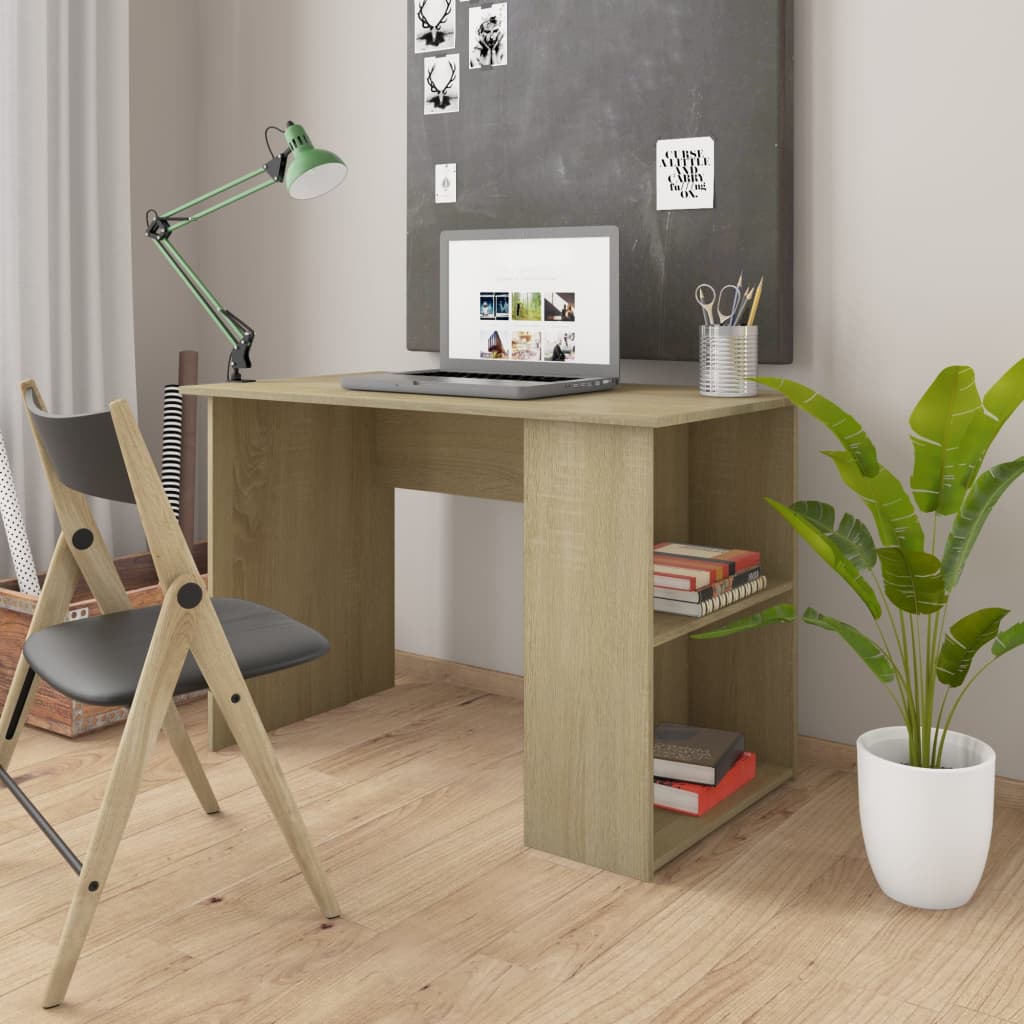 skrivebord 110x60x73 cm konstrueret træ sonoma-eg