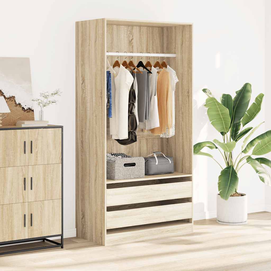 klædeskab 100x50x200 cm konstrueret træ sonoma-eg billede