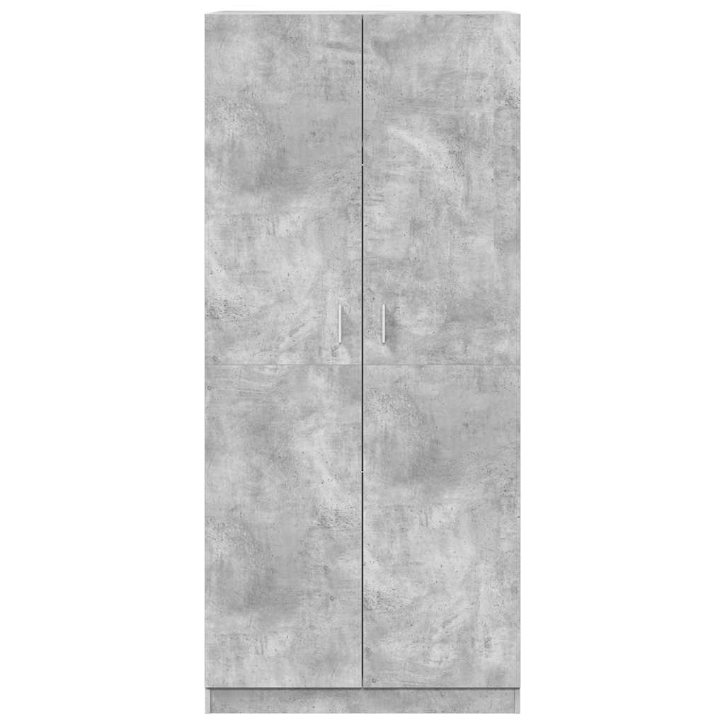 klædeskab 90x52x200 cm konstrueret træ betongrå
