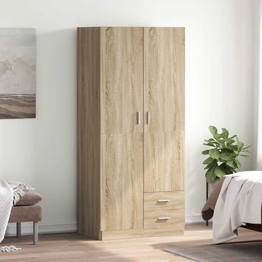 klædeskab 80 x 52 x 180 cm konstrueret træ sonoma-eg billede