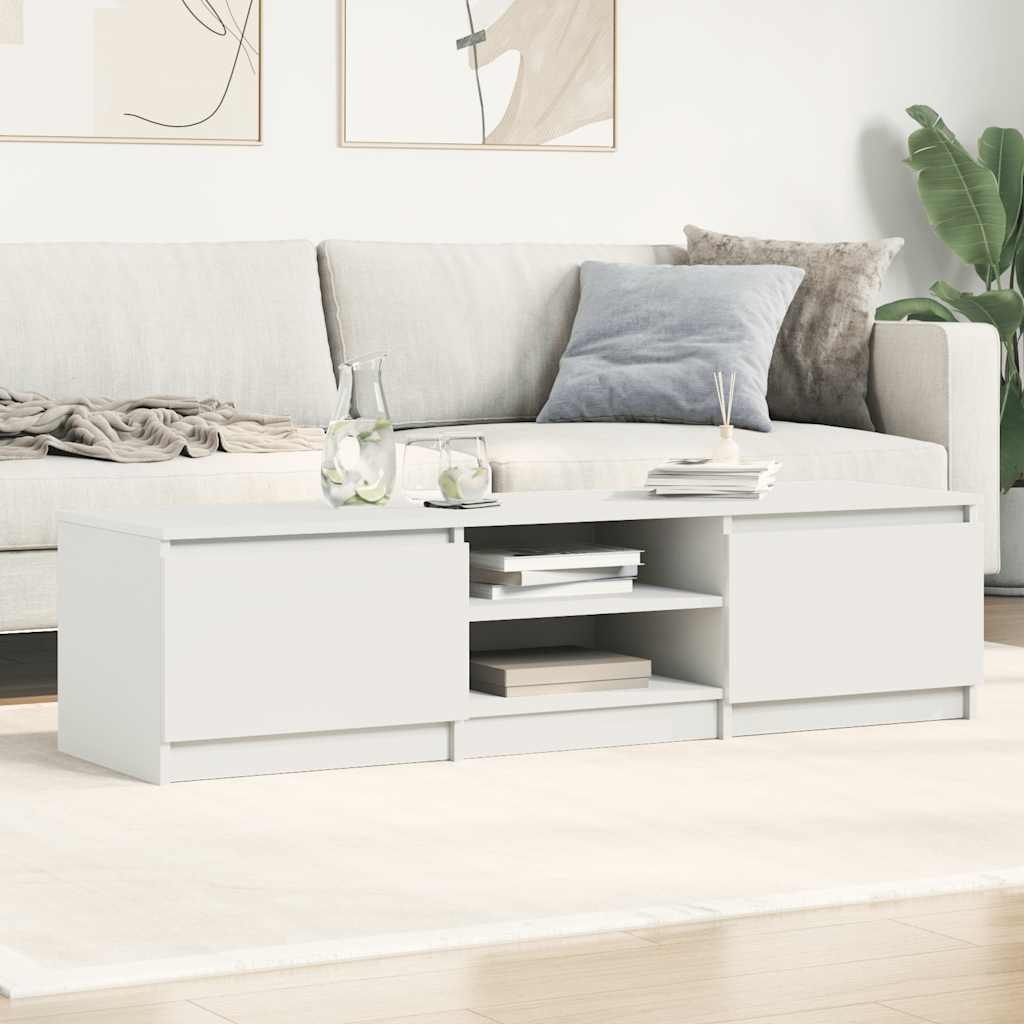 tv-bord 140x40x35,5 cm konstrueret træ hvid