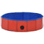 foldbart hundebassin 80 x 20 cm PVC rød