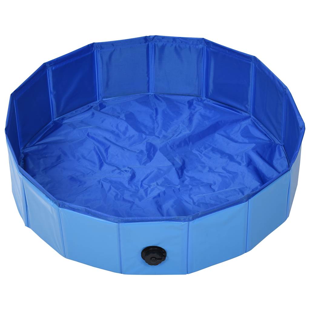 foldbart hundebassin 80 x 20 cm PVC blå