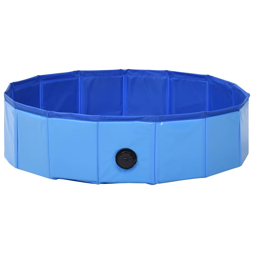 foldbart hundebassin 80 x 20 cm PVC blå