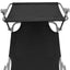 foldbar liggestol med baldakin aluminium sort