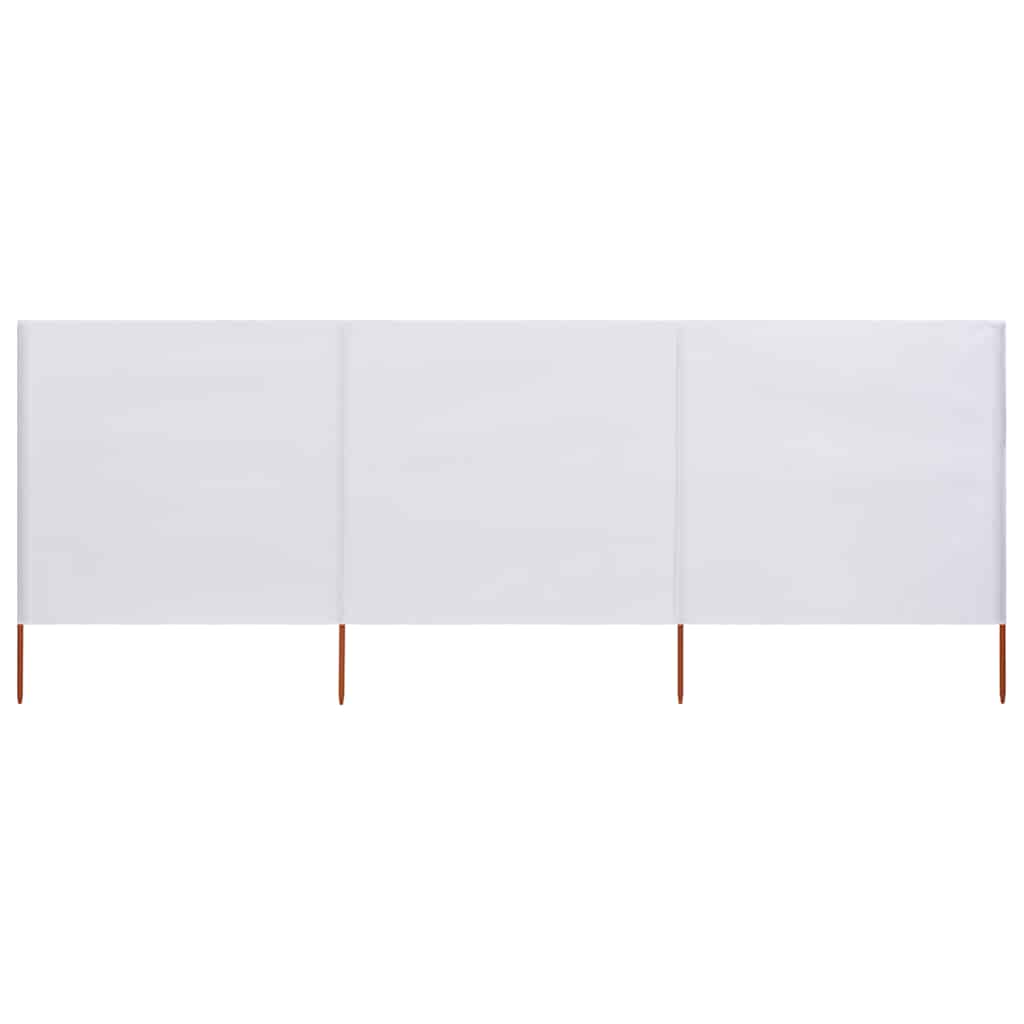 3-Panels Læsejl Stof - Sandfavet / 400 x 80 cm