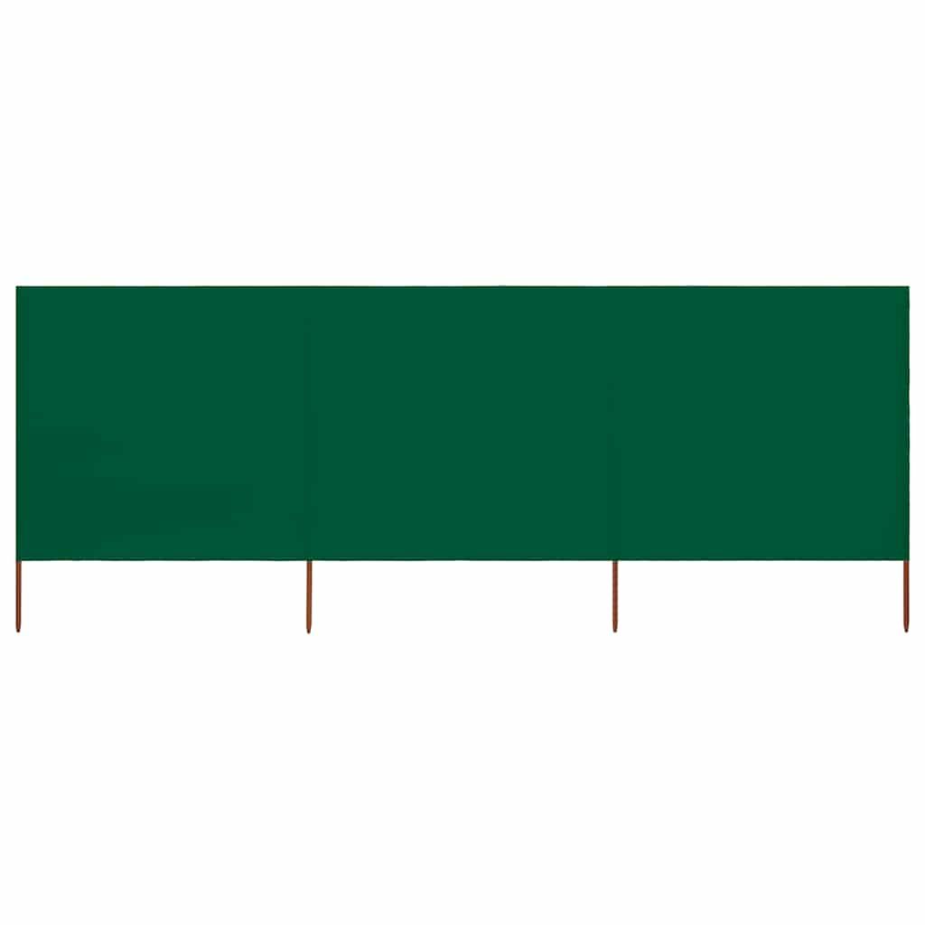 3-panels læsejl 400×80 cm - grøn foldbar vindskærm i stof