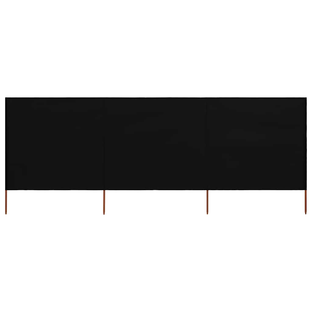 3-panels læsejl 400 × 120 cm i sort stof