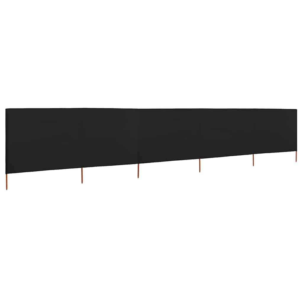 5-panels læsejl 600x120 cm stof sort