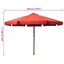 udendørs parasol med træstang 330 cm terracottafarvet