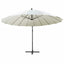 hængende parasol 3 m aluminiumsstang hvid