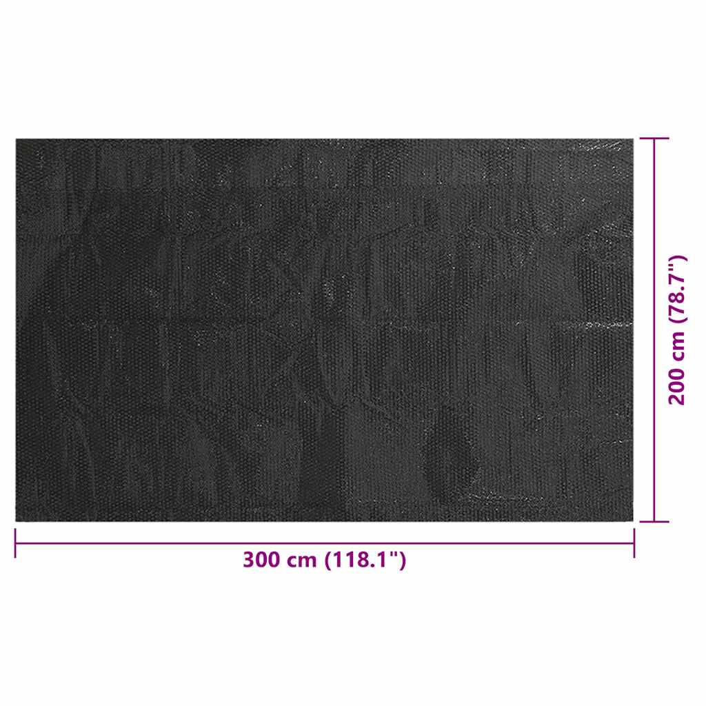 poolovertræk 300 x 200 cm PE sort