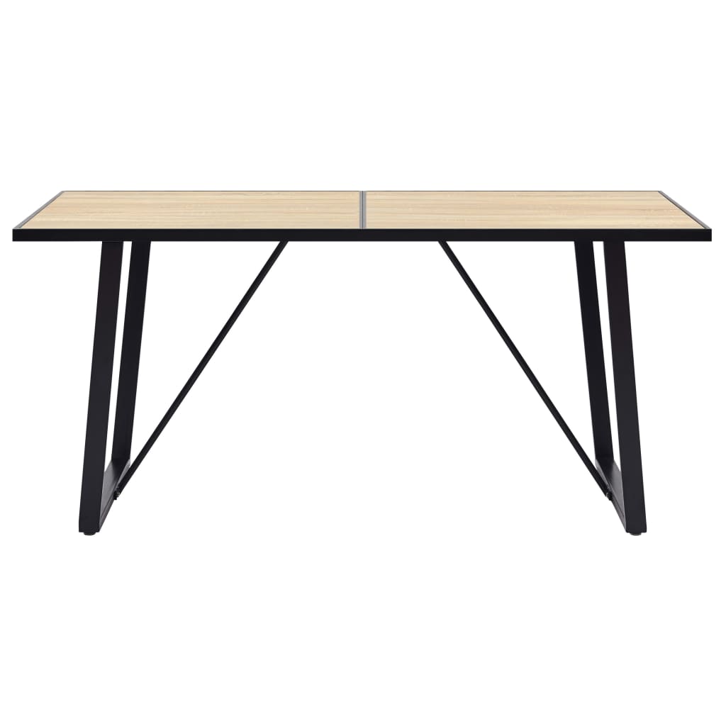 spisebord 160 x 80 x 75 cm MDF egetræsfarve