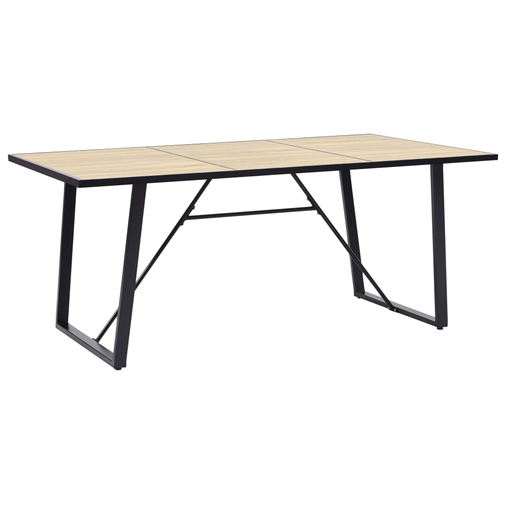 spisebord 200 x 100 x 75 cm MDF egetræsfarve