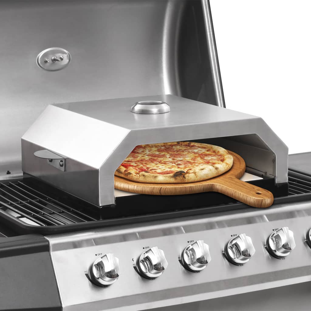 pizzaovn med keramisk sten til gas- eller kulgrill billede