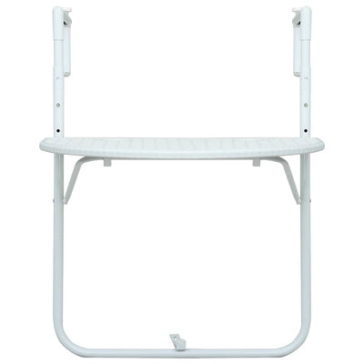hængende altanbord 60 x 64 x 83,5 cm plastik rattanlook hvid