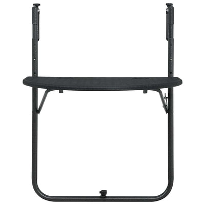 hængende altanbord 60 x 64 x 83,5 cm plastik rattanlook sort