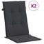stolehynder m. høj ryg 2 stk. 120x50x3 cm stof sort