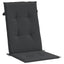 stolehynder m. høj ryg 4 stk. 120x50x3 cm stof sort