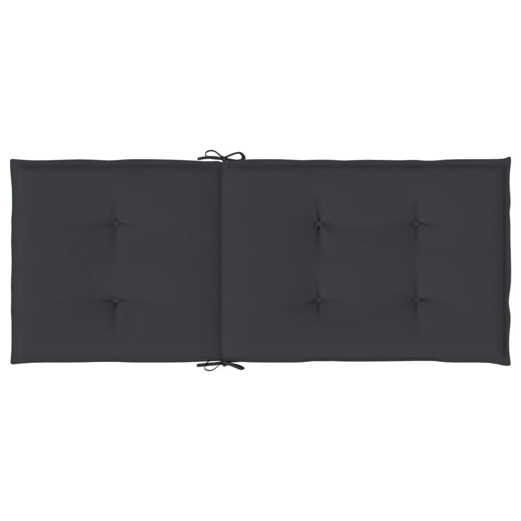 stolehynder m. høj ryg 4 stk. 120x50x3 cm stof sort