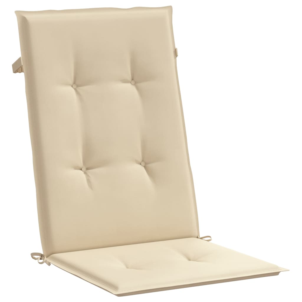 stolehynder m. høj ryg 4 stk. 120x50x3 cm stof beige