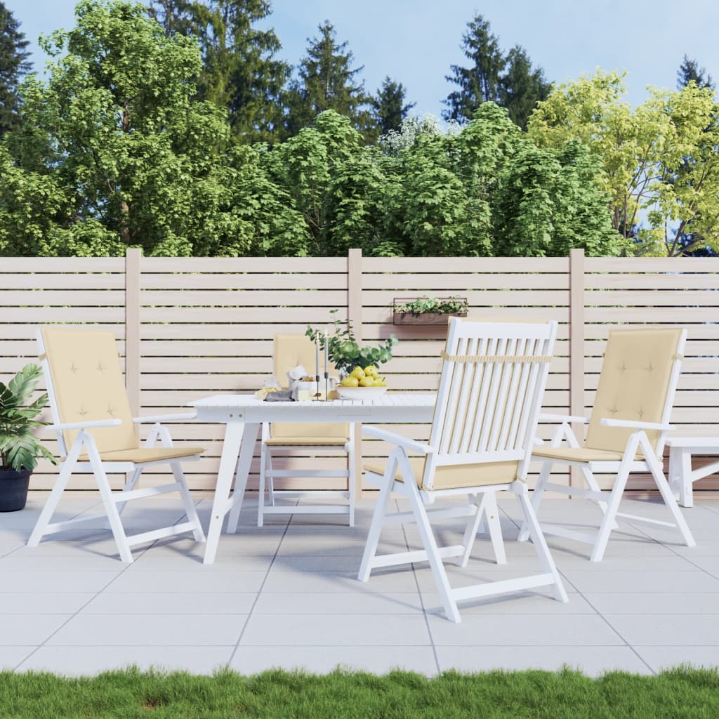 stolehynder m. høj ryg 4 stk. 120x50x3 cm stof beige