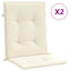 stolehynde m. lav ryg 2 stk. 100x50x3 cm oxfordstof cremefarvet