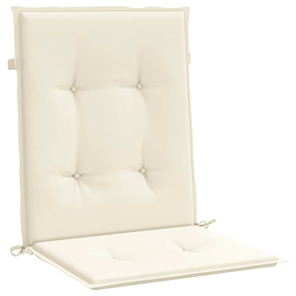 stolehynde m. lav ryg 4 stk. 100x50x2 cm oxfordstof cremefarvet