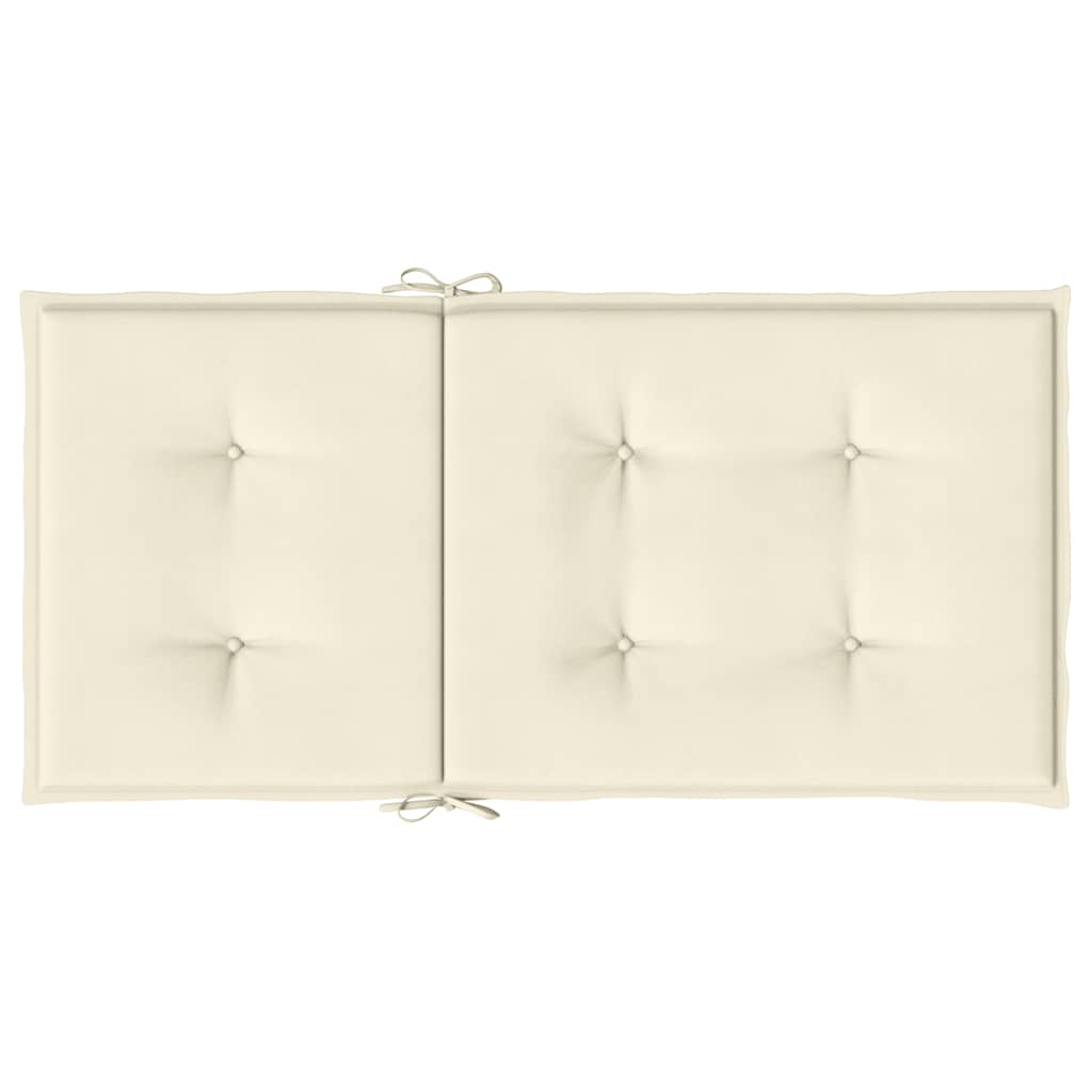 stolehynde m. lav ryg 4 stk. 100x50x2 cm oxfordstof cremefarvet