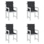 stolehynde m. lav ryg 4 stk. 100x50x3 cm oxfordstof sort