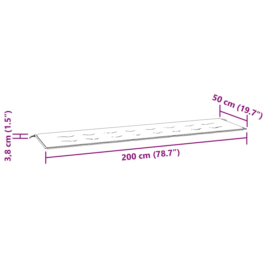 hynde til havebænk 200x50x3 cm oxfordstof cremefarvet