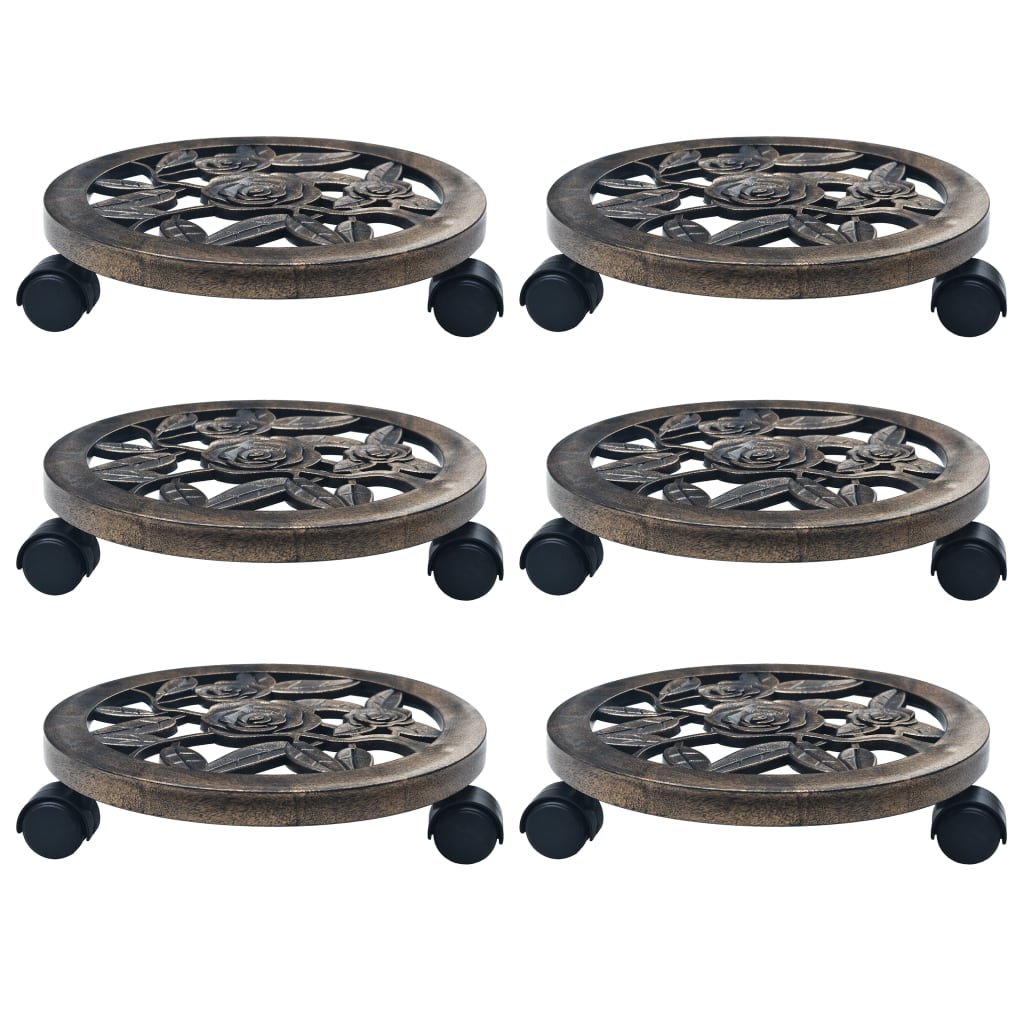 plantevogne 6 stk. 30 cm plastik bronzefarvet billede