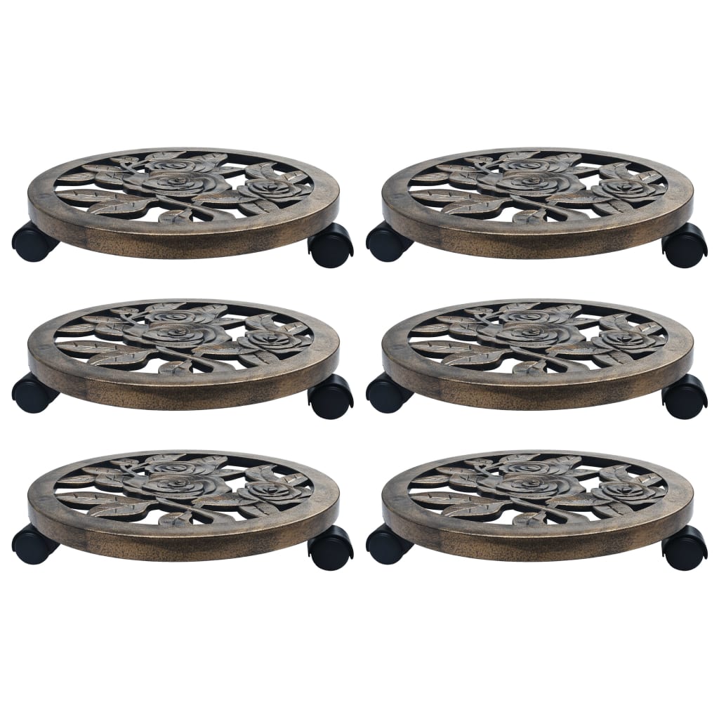 plantevogne 6 stk. 38 cm plastik bronzefarvet billede