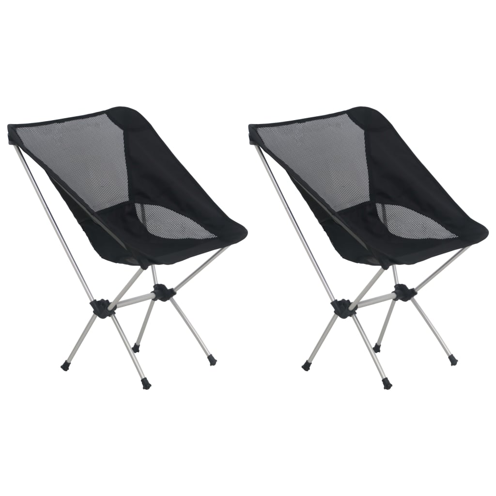 foldbare campingstole 2 stk. m. bæretaske 54x50x65 cm aluminium