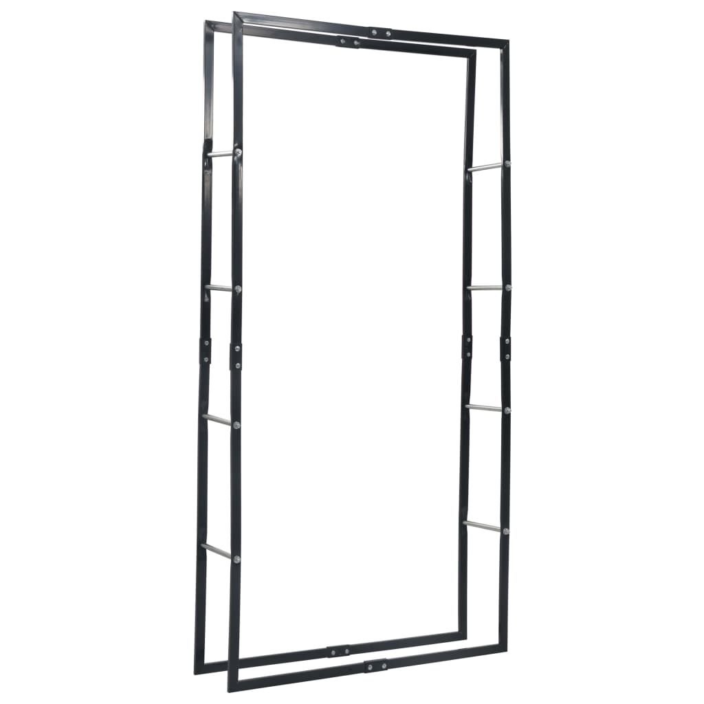brændestativ 100x25x200 cm stål sort