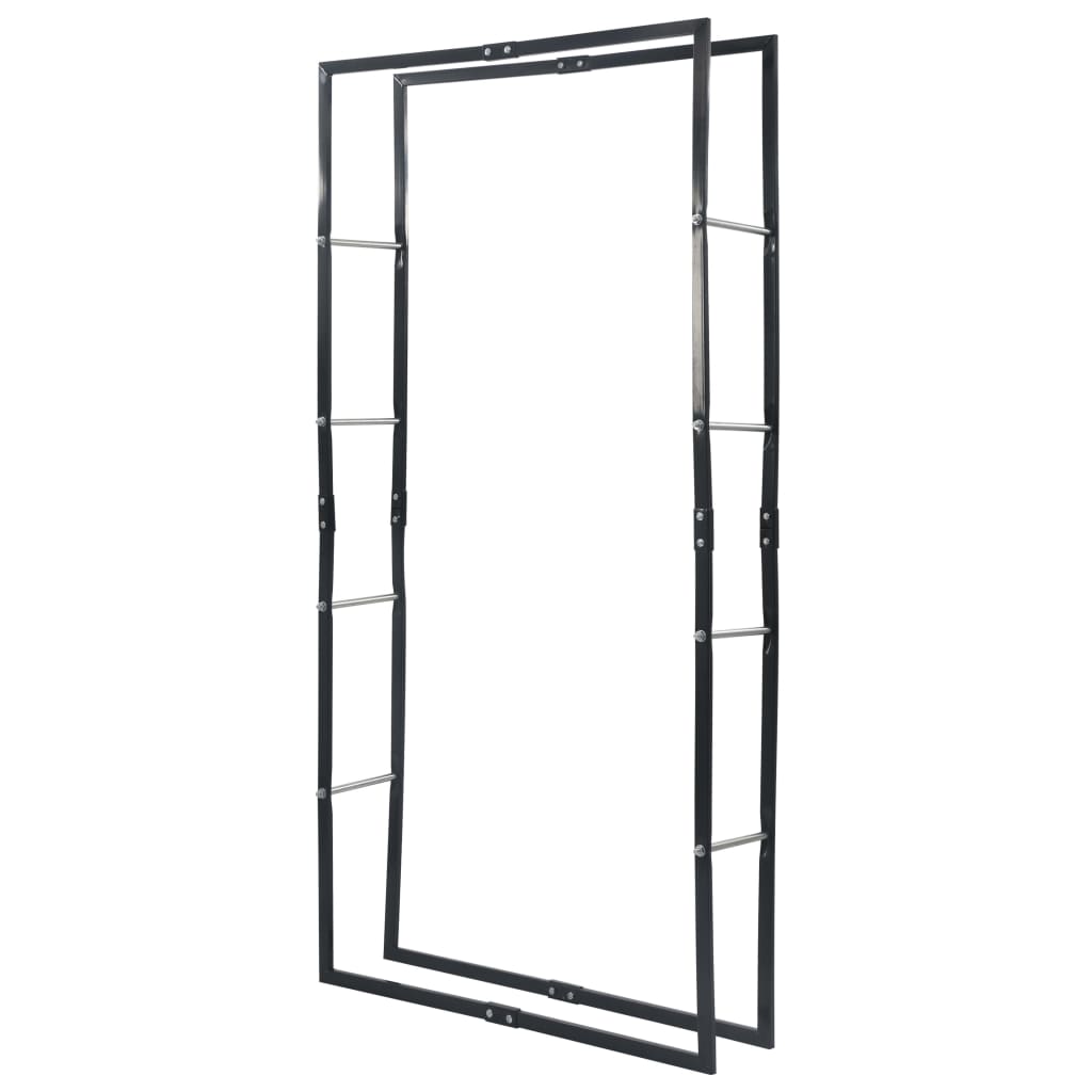 brændestativ 100x25x200 cm stål sort