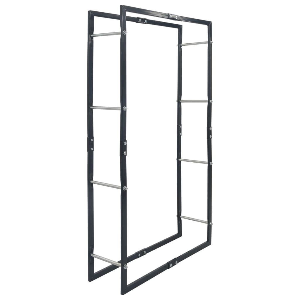 brændestativ 80x25x150 cm stål sort