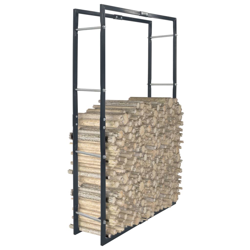 brændestativ 80x25x150 cm stål sort