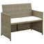 2-personers havesofa med hynder polyrattan beige