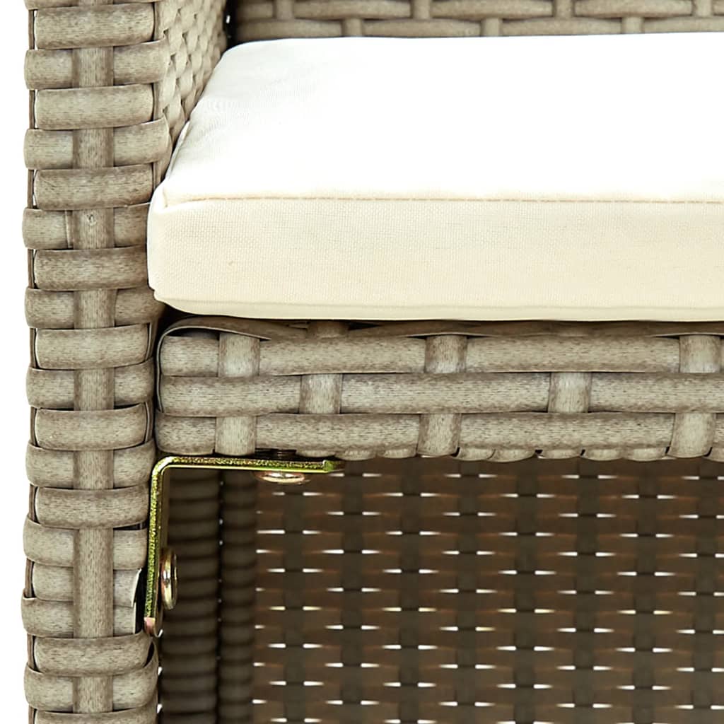 2-personers havesofa med hynder polyrattan beige